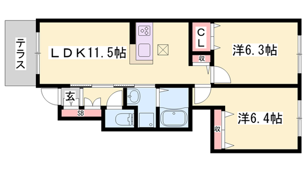 Gala Gardensの物件間取画像